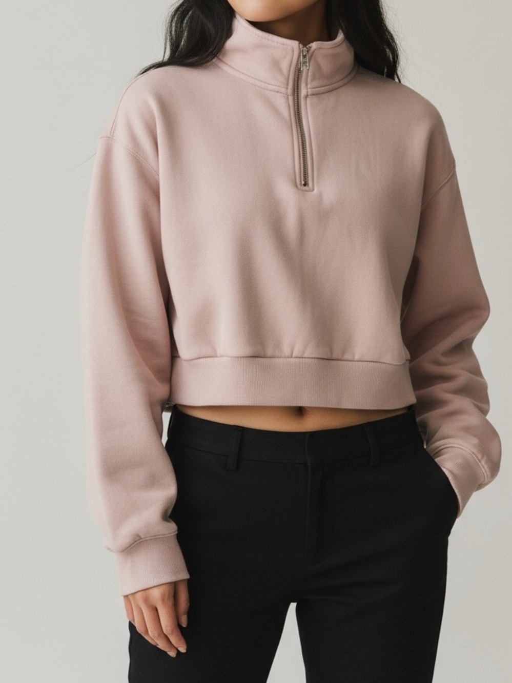 TNA COZY AF FLEECE HALF ZIP SWEATER